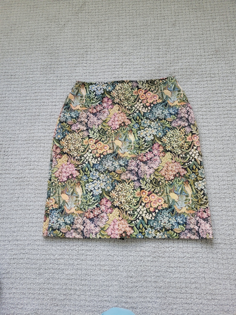 Express Vintage Floral Tapestry Skirt in Pink, Blue, Green and Cream